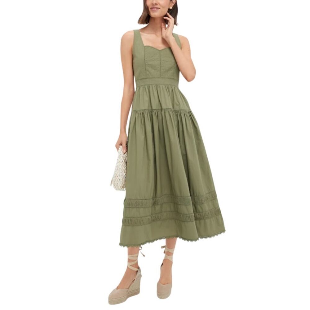 Tuckernuck Tiered Green Isadora Dress Size 0